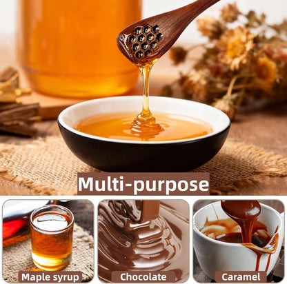 Cididu 12 Pack Wood Honey Dipper, Honey Spoon Sticks, Honey Mixing Stirrers for Tea Coffee, Honey Comb Sticks with Long Handle, Reusable Honey Wand Syrup Dippers for Home Kitchen Party, Food Safe, 7''