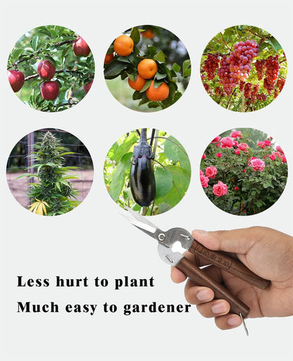Razor Sharp Pruning Shears for Gardening, Garden Shears Carbon Steel Blade, Precision garden scissors Walnut Wood handle, 6.8” Garden Snips for Trimming Fruits, Vegetables, Flowers, Buds, Bonsai