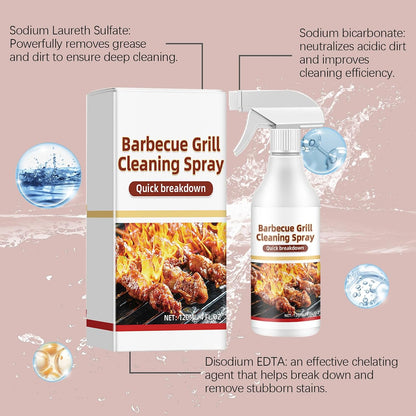 Oven And Grill Cleaner Spray 120ml, No-Stick Barbecue Grill Cleaning Spray, BBQ Grills Grime Remover For Safely Cleans Burnt Food And Grease