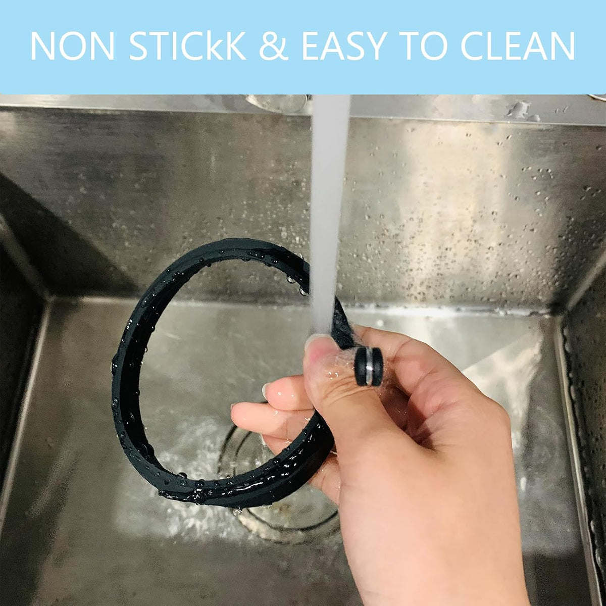 Black Silicone Egg Ring, 4 Pack Egg Ring Molds for Fried Egg, Non-stick Egg Cooker Ring