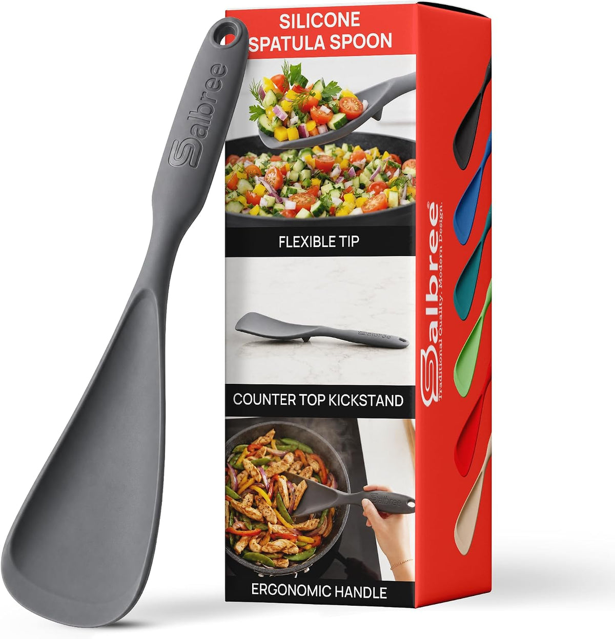 Salbree Seamless Silicone Spatula Spoon Multifunction Scoop Kitchen Spoon