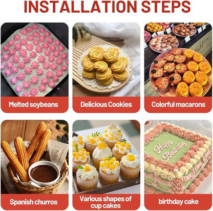 9PCS Large Piping Tips with brush,Sturdy Cake Piping Tip for Cookie Cupcake