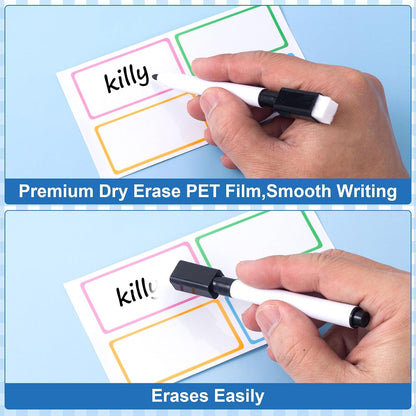 480 Pcs Dry Erase Labels, Dry Erase Stickers, Waterproof Sticker Labels, Removable Labels Easy Peel Off, Reusable Sticky Notes for Food Containers, Office (Retro, Small)