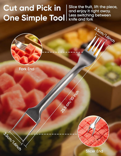Watermelon Slicer Fork, Fruit Cutter for Bite-Sized Pieces