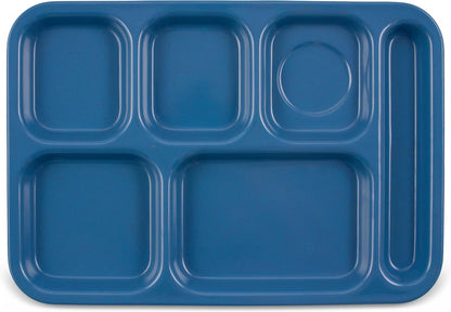 Carlisle FoodService Products P614R09 Right-Hand 6-Compartment Polypropylene Tray, 10" x 14", Green