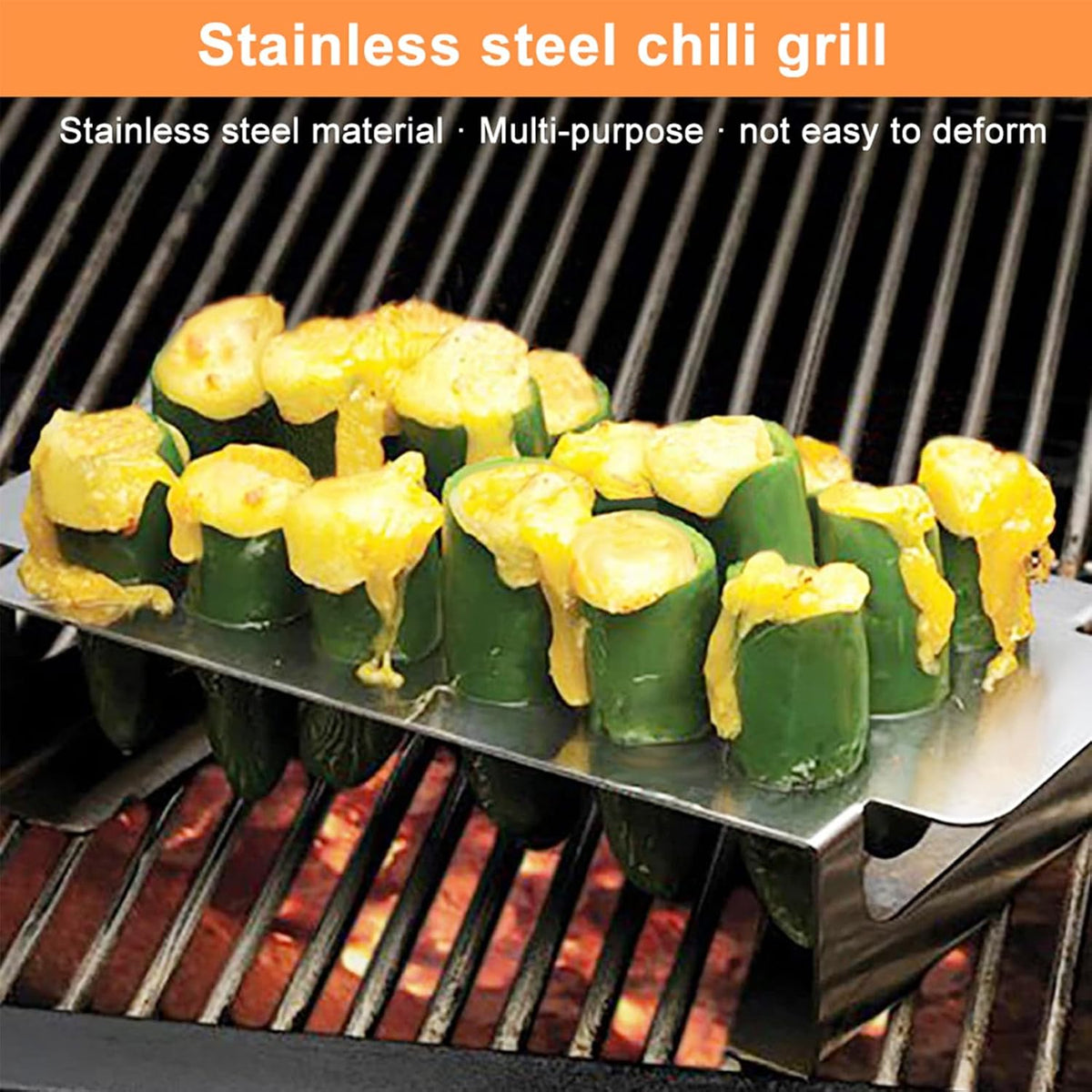 2pack Jalapeno Grill Rack with Handle and Chili Pepper Corer Tool