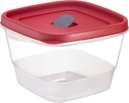 Tribello 16-Piece BPA-Free Plastic Food Storage Set, Red Vented Lids - Microwave, Dishwasher Safe: Perfect for Meal Prep, Leftovers, and Kitchen Organization