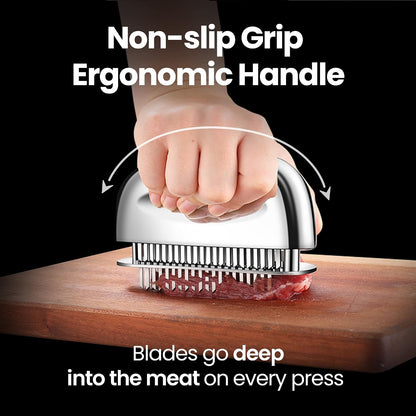 Gourmet Easy Meat Tenderizer Tool with 60 Sharp Blades & Non-slip Handle