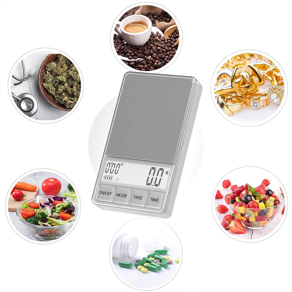 WEIGHTMAN Espresso Scale with Timer 1000g x 0.1g, Small Thin Coffee Scale