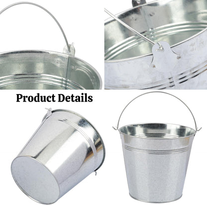 3 Pack 15.3" x 9" x 6" Yellow Metal Galvanized Tub with Handles, 3 Gallon Large Beverage Tubs for Parties, Beer, Wine, and Cocktails, Rust-Proof and Durable Ice Buckets