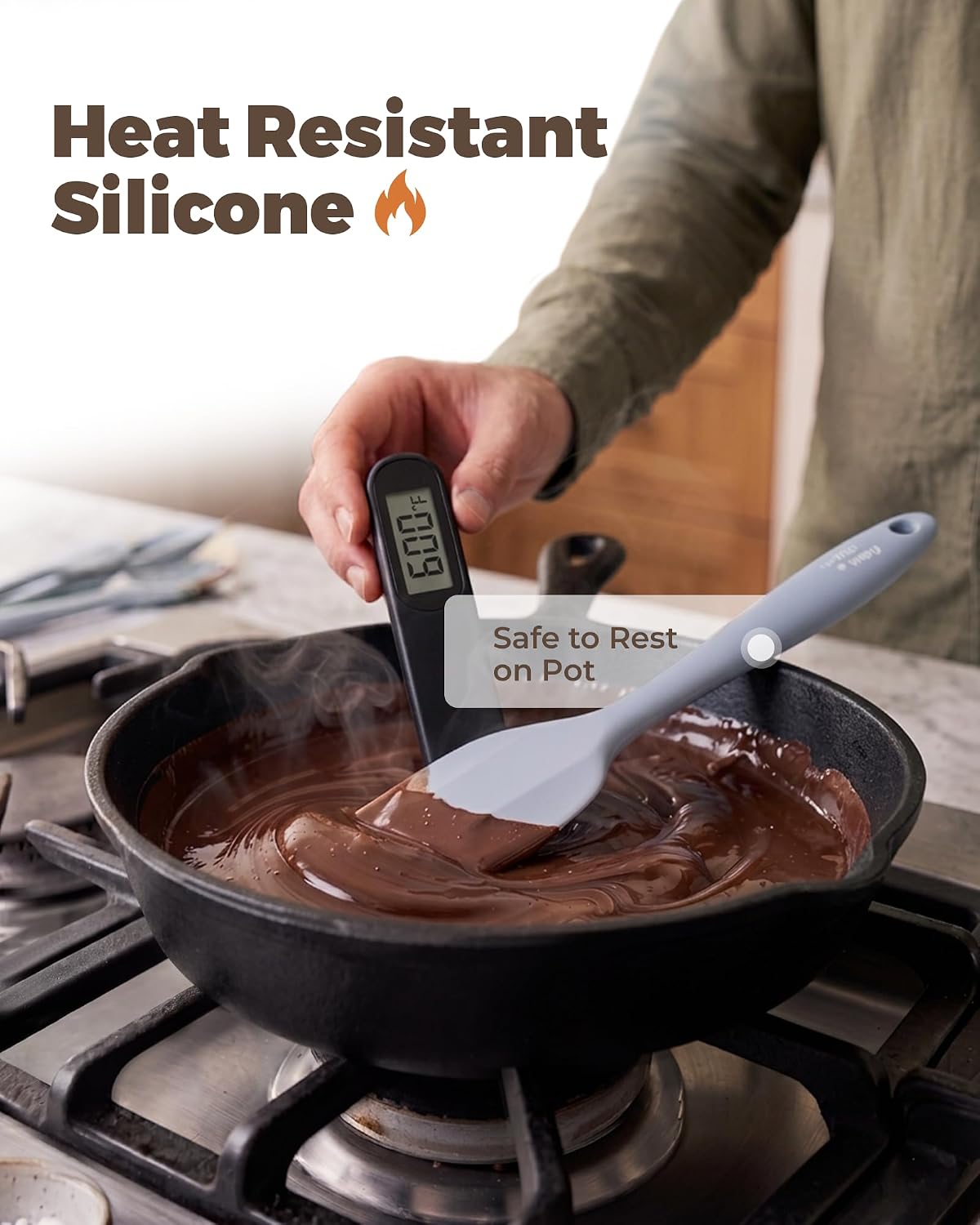 Bake Choice 6-Piece Silicone Spatula Set, Solid Steel Core, Heat Resistant