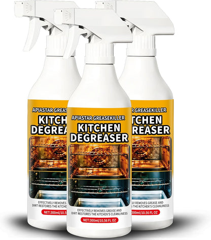 Apiastar Greasekiller Spray, 300ml Apiastar Grease Killer for Grill, Greasekiller Spray Grill Cleaner, Heavy Duty Degreaser, Multi-Use for Grills, Oven, Air Fryer, Home & Commercial Kitchen (2PCS)