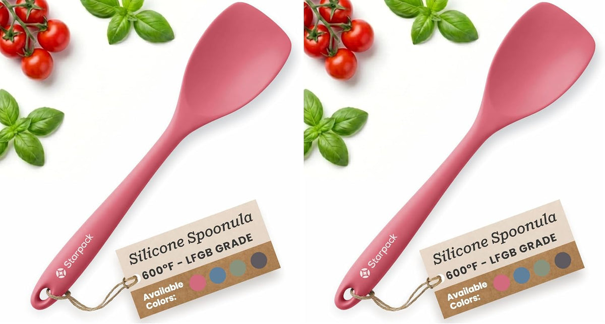 StarPack Silicone Spoonula The All-Rounder 11 Inch - LFGB Spoon Spatula, 600°F Heat Resistant, BPA-Free - One-Piece Seamless, Dishwasher Safe - for Nonstick Cookware, Sage Green