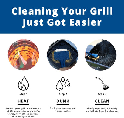 Grill Rescue BBQ Replaceable Scraper Cleaning Head, Bristle Free - Safe, Durable and Unique Scraper Tools for Cast Iron or Stainless-Steel Grates, Barbecue Cleaner (GB3000 Head)