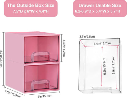 Vtopmart 10 Pack Small Clear Stackable Storage Drawers, Acrylic Bathroom Makeup Organizer, Plastic Storage Bins For Vanity, Undersink, Kitchen Cabinets, Pantry, Home Organization