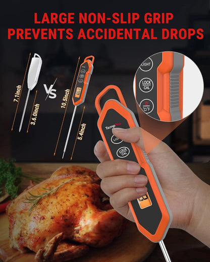 TempPro TempSwift Waterproof Instant Read Meat Thermometer for Cooking