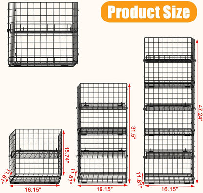 JKsmart 3 Pack XXL Stackable Wire Baskets with Handles for Pantry Storage and Organization, Fruit and Vegetable Basket with Name Plates, Metal Storage Bins for Snack Can Fruit Veggies, XXL