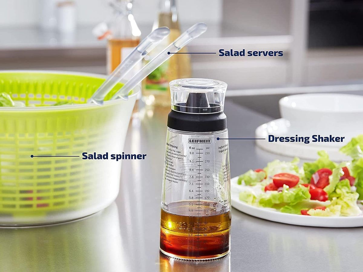 Glass Salad Dressing Bottle 10oz/300ml fill volume, Black