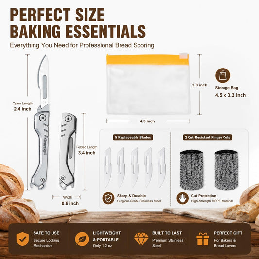 Foldable Bread lame, Stainless Steel Sourdough Scoring Tool