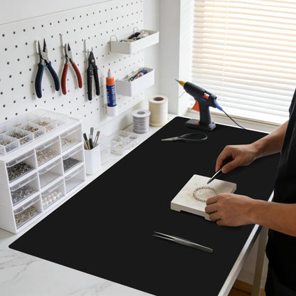 Extra Large Silicone Mat, 31.5x23.6 Inch Heat Resistant Mat for Kitchen Counter, Non Stick Silicone Baking Mat for Dough and Pastry, Thick Silicone placement Countertop Protector, Black countertop mat