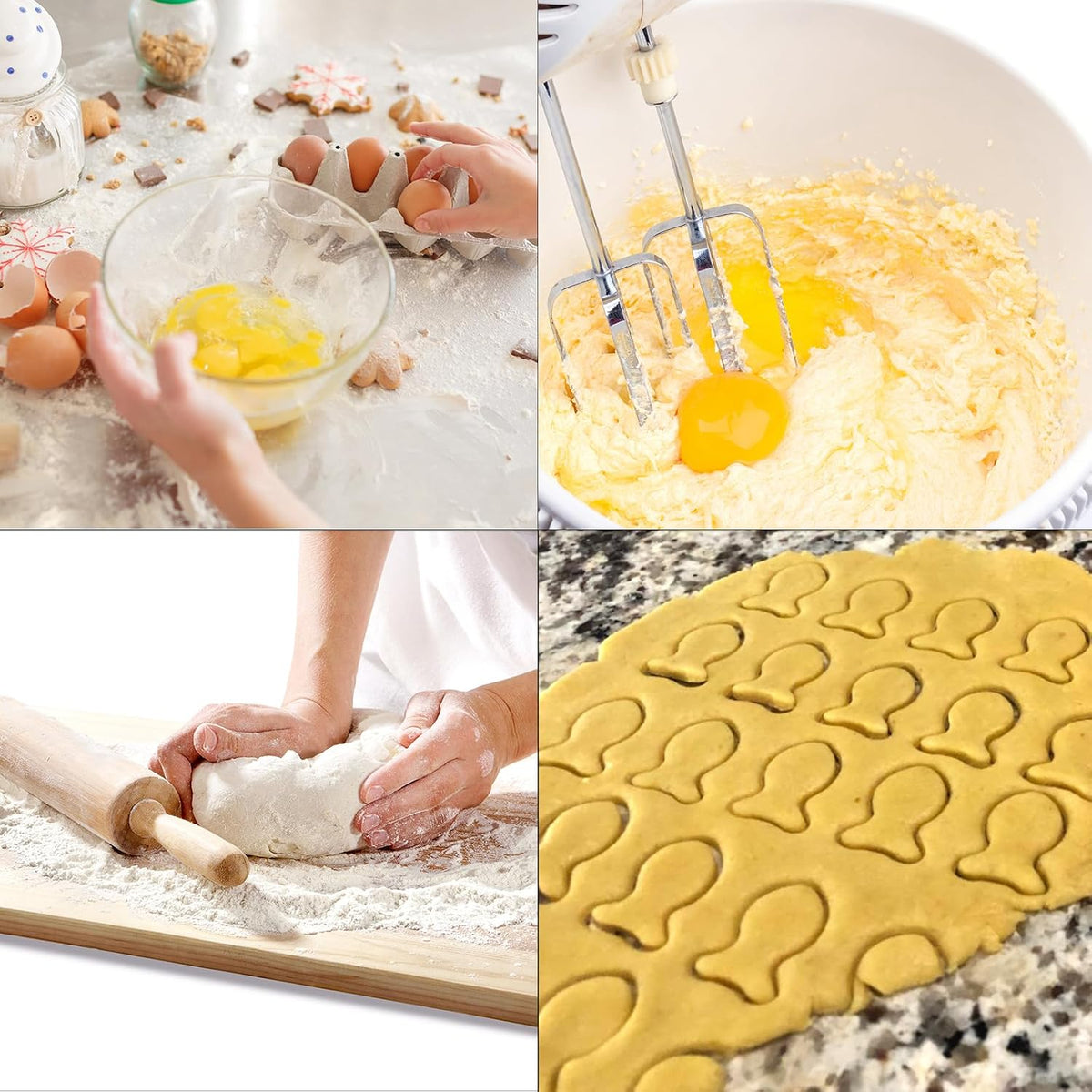 MrCookie 4" Large Christmas Cookie Cutters Set,Thickened Stainless Steel