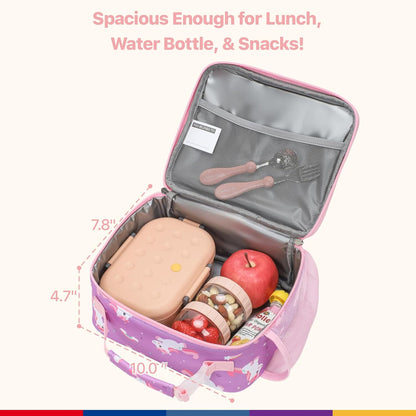 Bagseri Kids Lunch Bag Boys - Thermal Insulated Lunch Box Tote with Water Bottle Holder, Reusable Leak-Proof Kids Lunch Box for Daycare & School, Black Dinosaur (Containers Not Included)