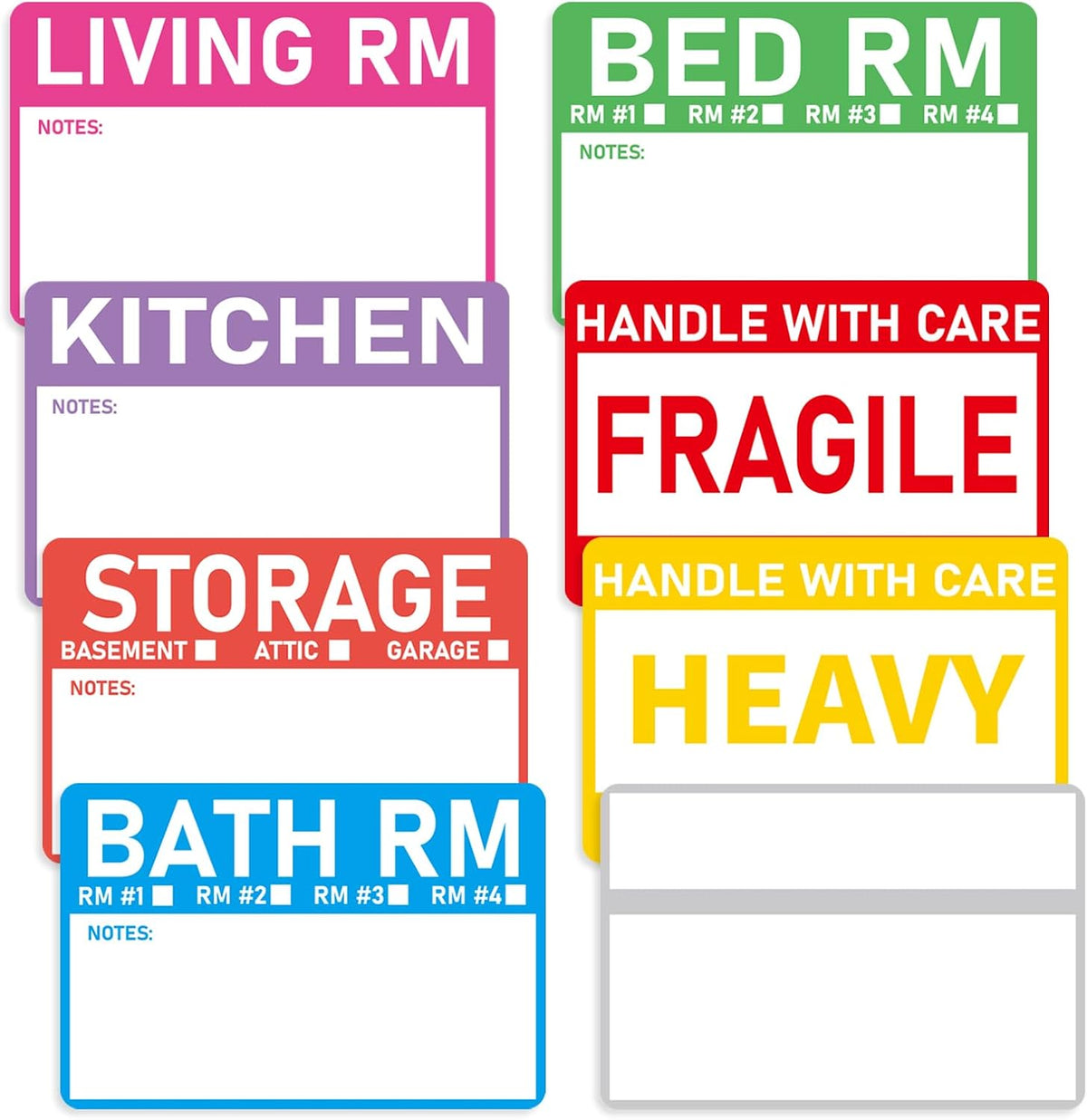 Removable Label Stickers for Organizing -320PCS 3 x 2 inch Waterproof Handwrite Blank Labels, School, Home, Business for Plastic Bins, Folders, Freeze Food (White)