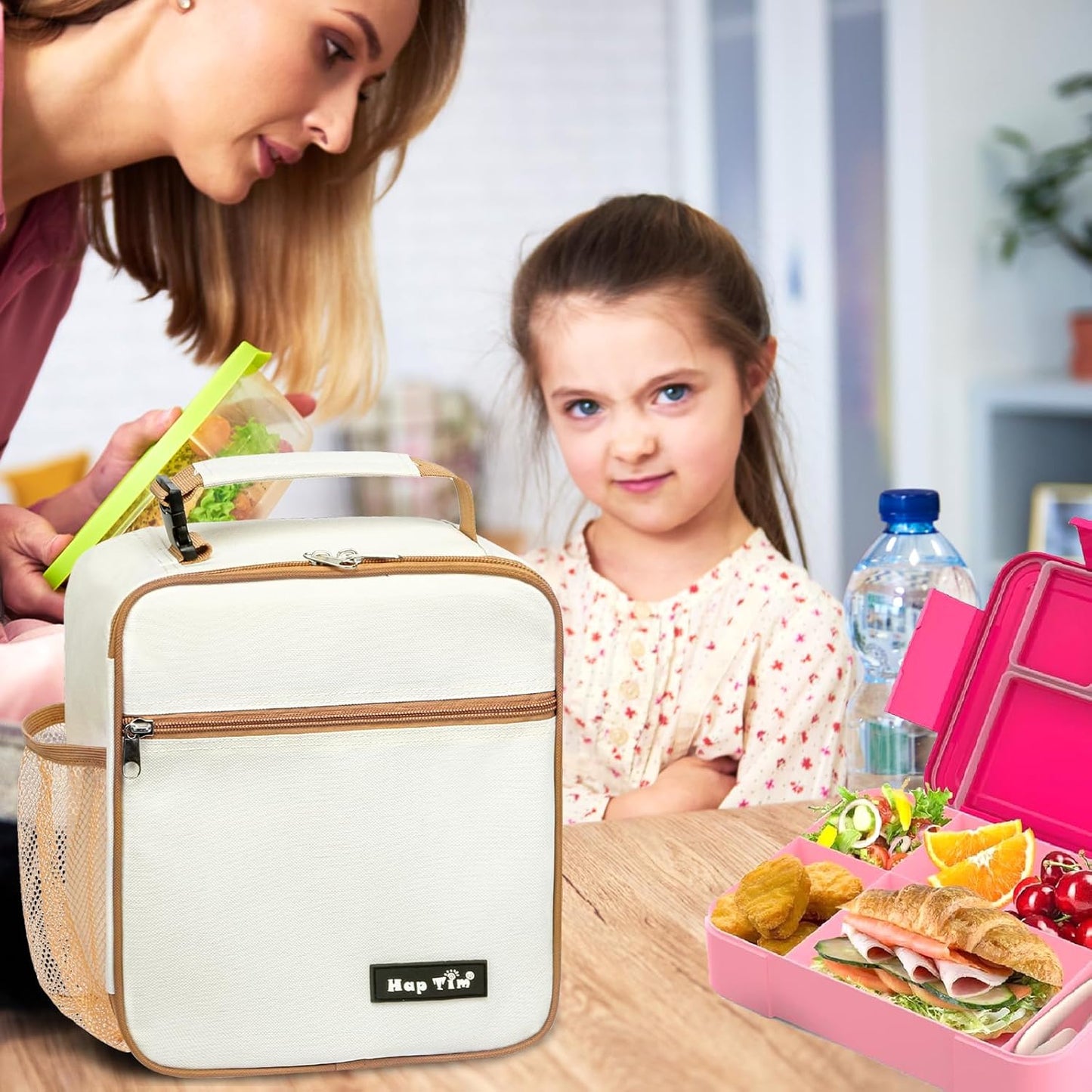 Hap Tim Kids Lunch Box for Girls Boys, Reusable Lunch Bag for Kids, Spacious Lunchbox, Insulated Lunchbag, Purple Unicorn(18654-PP)