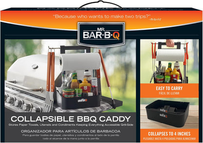 Mr. Bar-B-Q Collapsible Grilling Caddy, Store All Your BBQ Accessories in One Place, Perfect for Outdoor Cooking, Boating, Camping & RVs