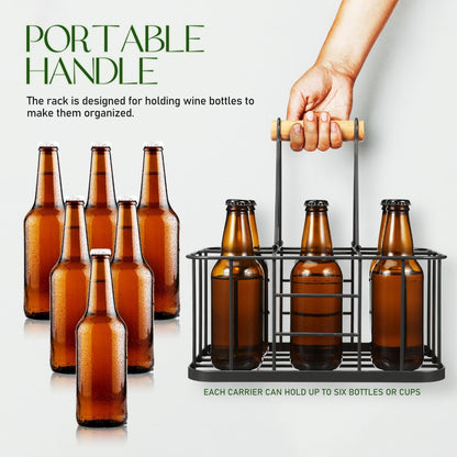 Cabilock Water Bottle Carrier Milk Bottle Holder Wire Metal Doorstep Milk Crate Basket for Farmhouse Kitchen Organizer Holder