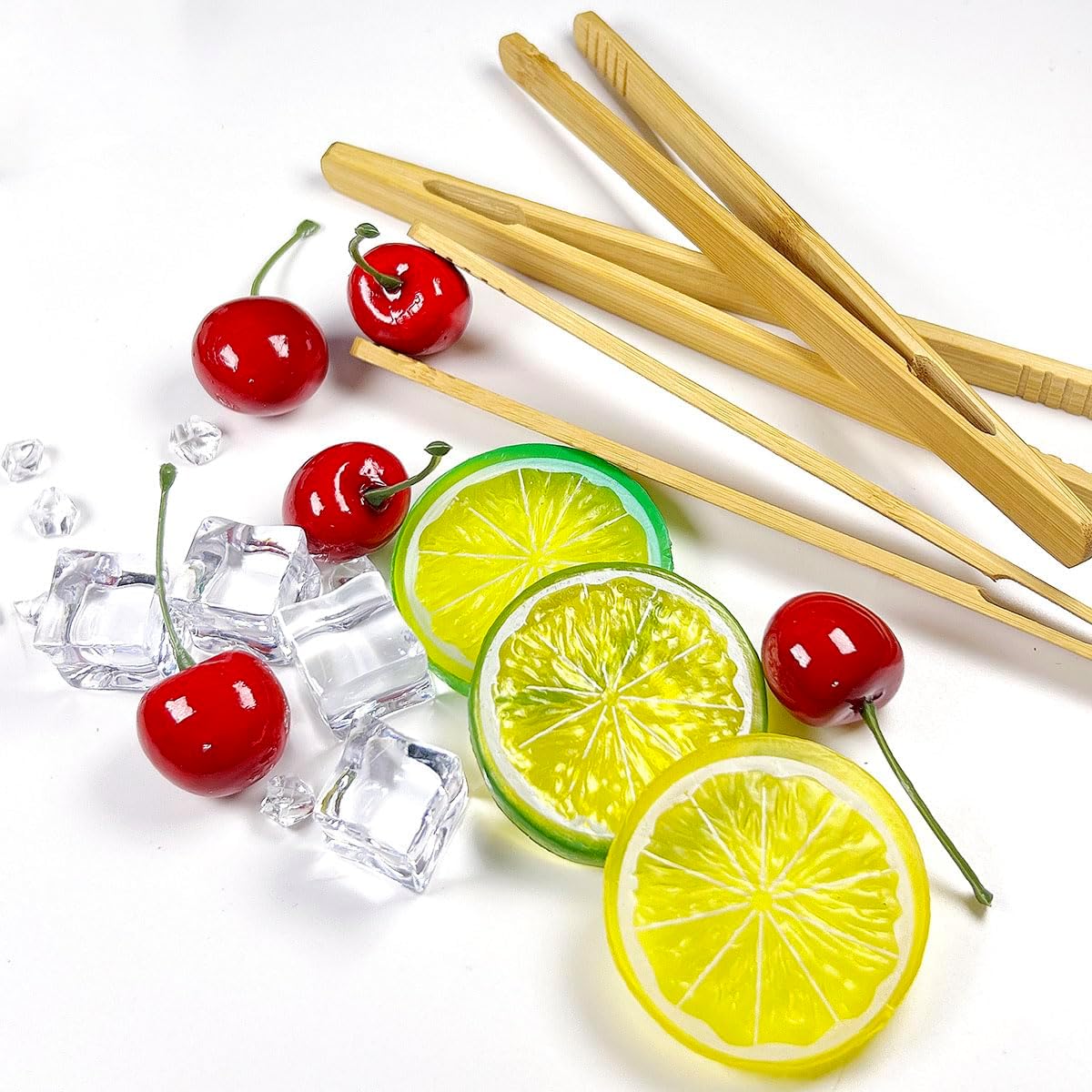 8 Pcs Bamboo Tongs for Toaster, Wooden Toaster Tongs, 7 Inches Mini Wood Cooking Tongs, Reusable Bamboo Toast Tongs, Anti-slip Bamboo Serving Tongs for Salad Toast Bread Fruits Pickles BBQ