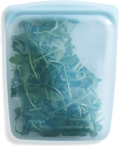 Stasher Premium Reusable Silicone Food Storage Bags, 2-Pack, Clear