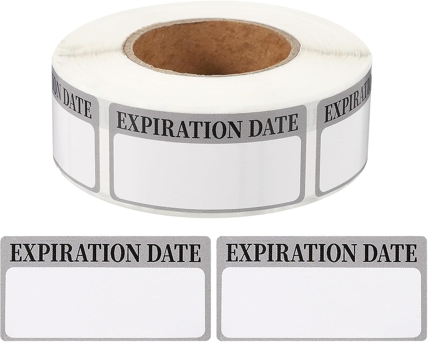 PATIKIL 500 Pcs Expired Date Label Stickers Roll, 2 x 1 Inch Removable Inventory Labels Adhesive Food Sticker Roll for Marking Organizing Inventory and Food Container, White and Black