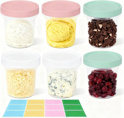 6 Pack 10oz Food Storage Containers, Plastic Containers with Twist Top Lid, Reusable Dishwasher Freezer Safe Airtight, Takeout Container - Ideal for Soup and More