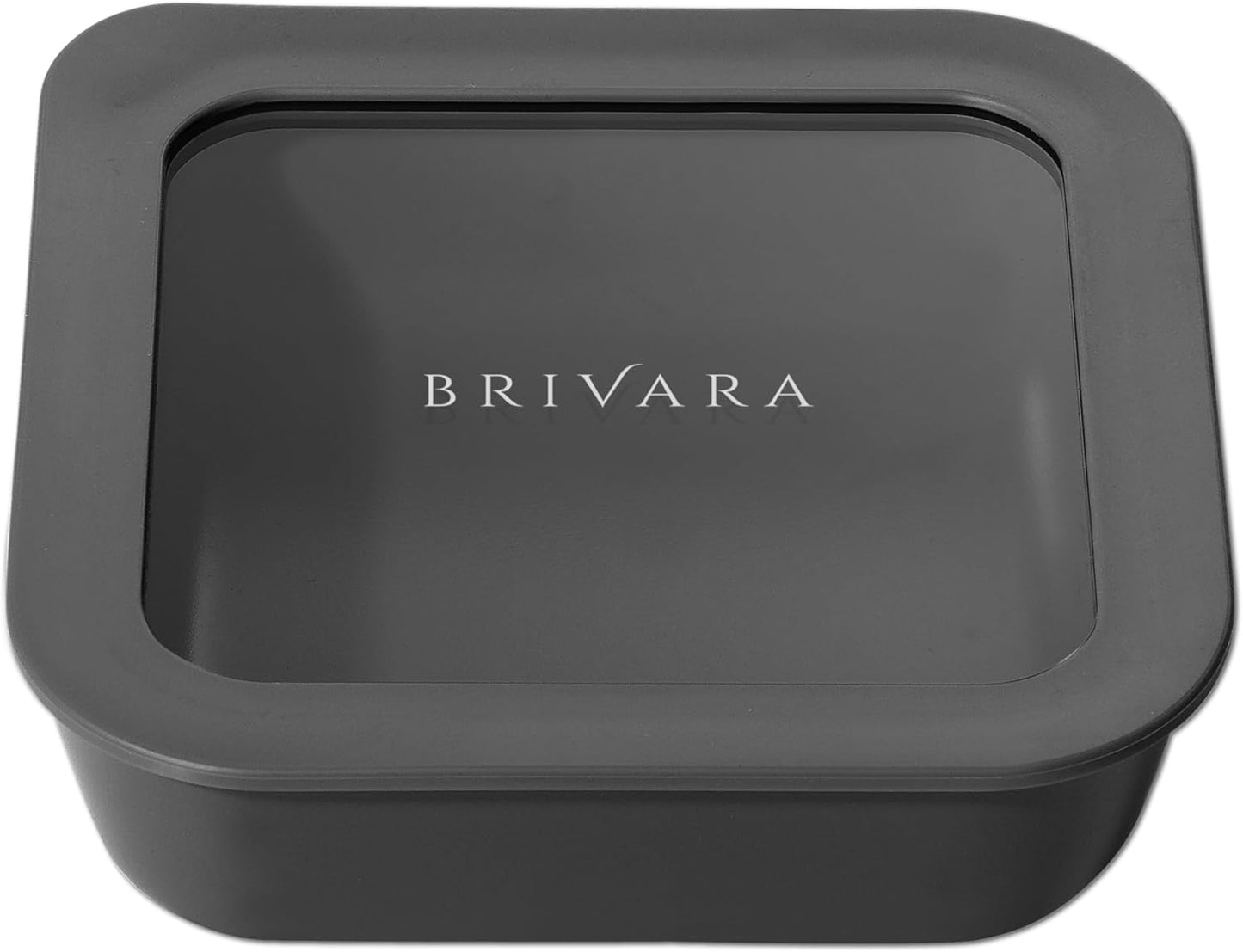 Ceramic Coated Glass Food Storage Container | No PTFE, PFOA, PFAS, and BPA | Reusable Non Toxic Meal Prep Container with Glass Lid | Easy To Store | 3 Cup Rectangle [Onyx]