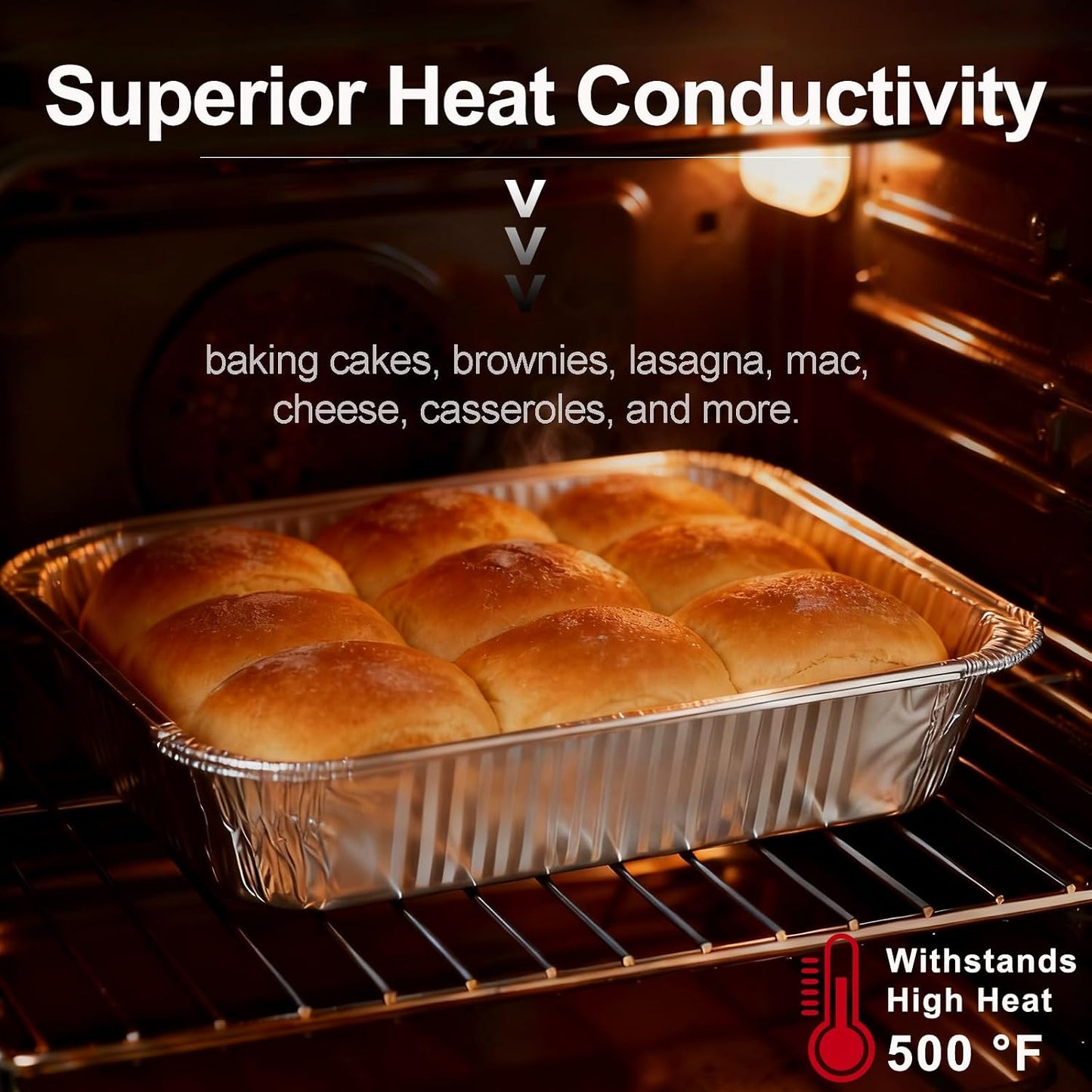 9x13 Aluminum Foil Pans with Lids - 25 Pack Disposable Half Size Deep Steam Table Tin Foil Pans for Oven Baking Cake, Roasting, Food Prepping, Storing, Freezing, Chafing