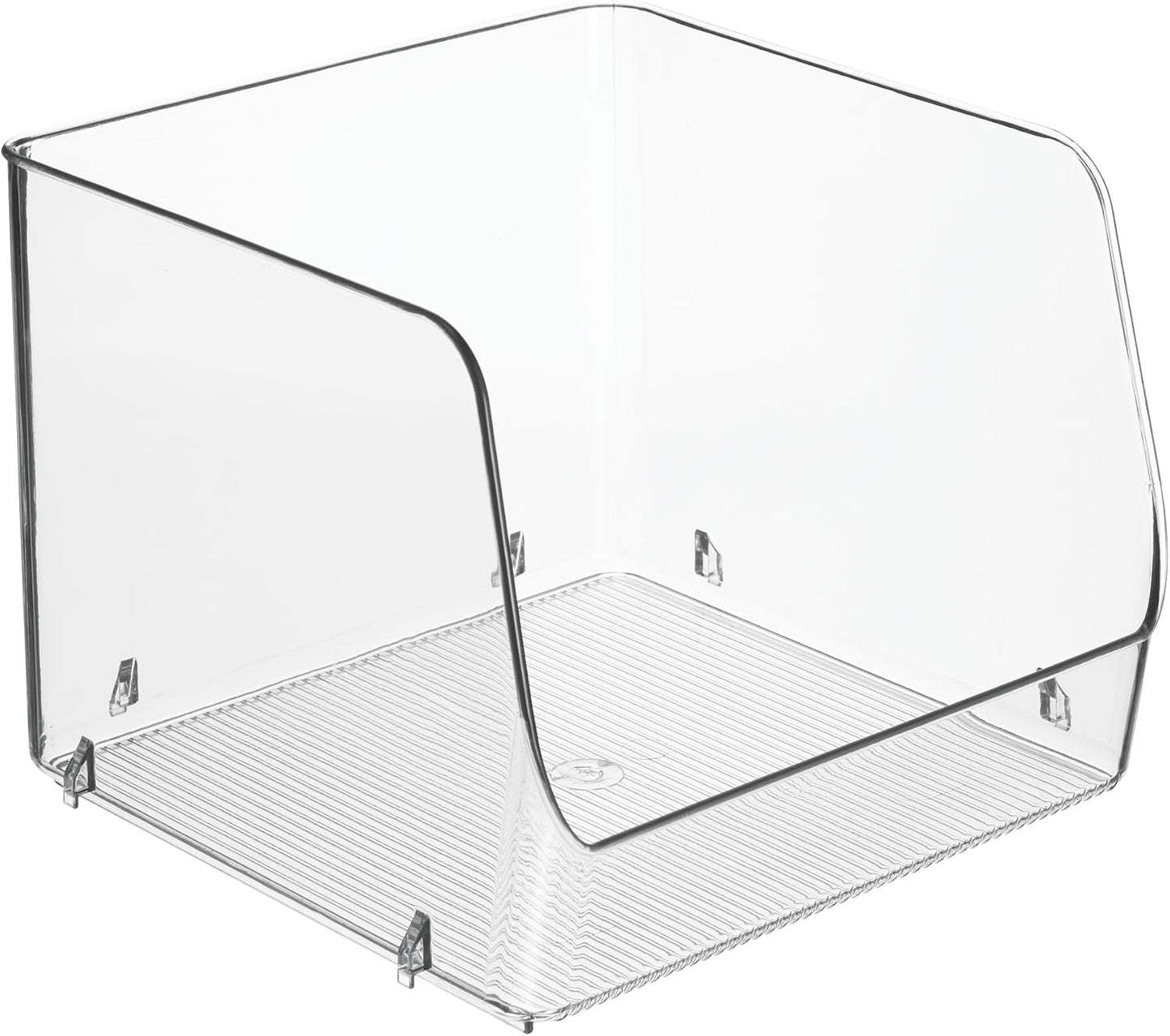 iDesign Open-Front Storage Bin - All-Purpose Bin for Kitchen, Bathroom, or Office - Clear - Made in USA