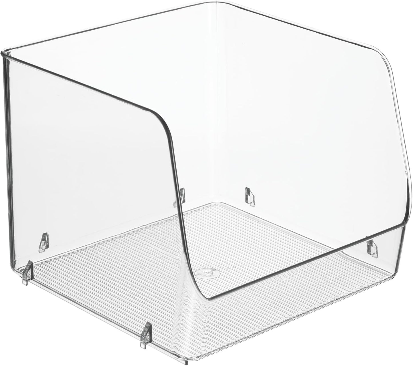 iDesign Open-Front Storage Bin - All-Purpose Bin for Kitchen, Bathroom, or Office - Clear - Made in USA
