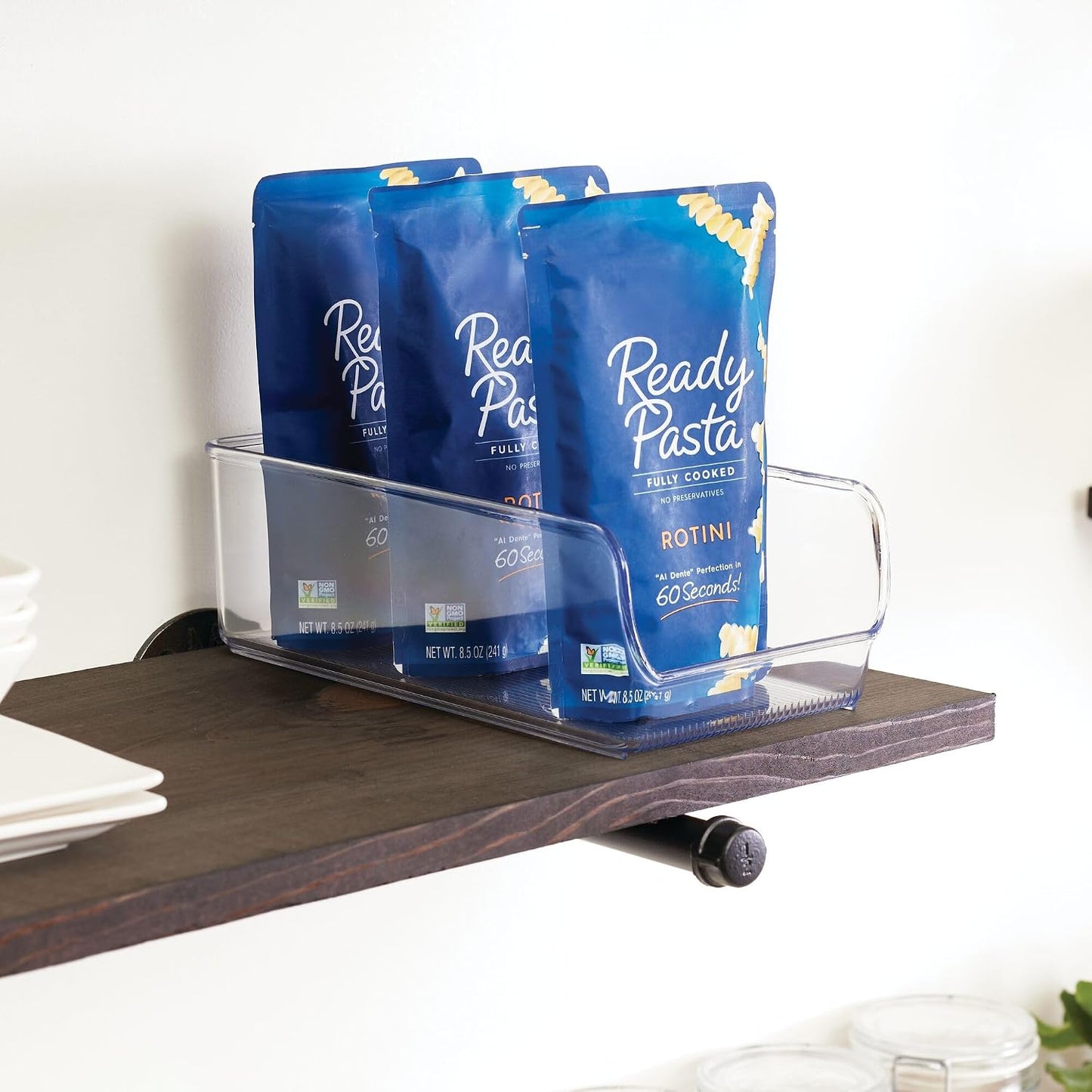 iDesign Recycled Plastic Freezer and Refrigerator Organizer Bin, Set of 2, The Linus Collection – 5.25" x 11" x 3.5", Clear