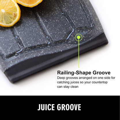 Small Plastic Cutting Board Set of 2, Mini Cutting Board for Small Kitchen Tasks, Non Slip Edges, Unique Design with Multiple Juice Grooves! BPA Free, Non-Porous, Dishwasher Safe (9.84" x 7.48")