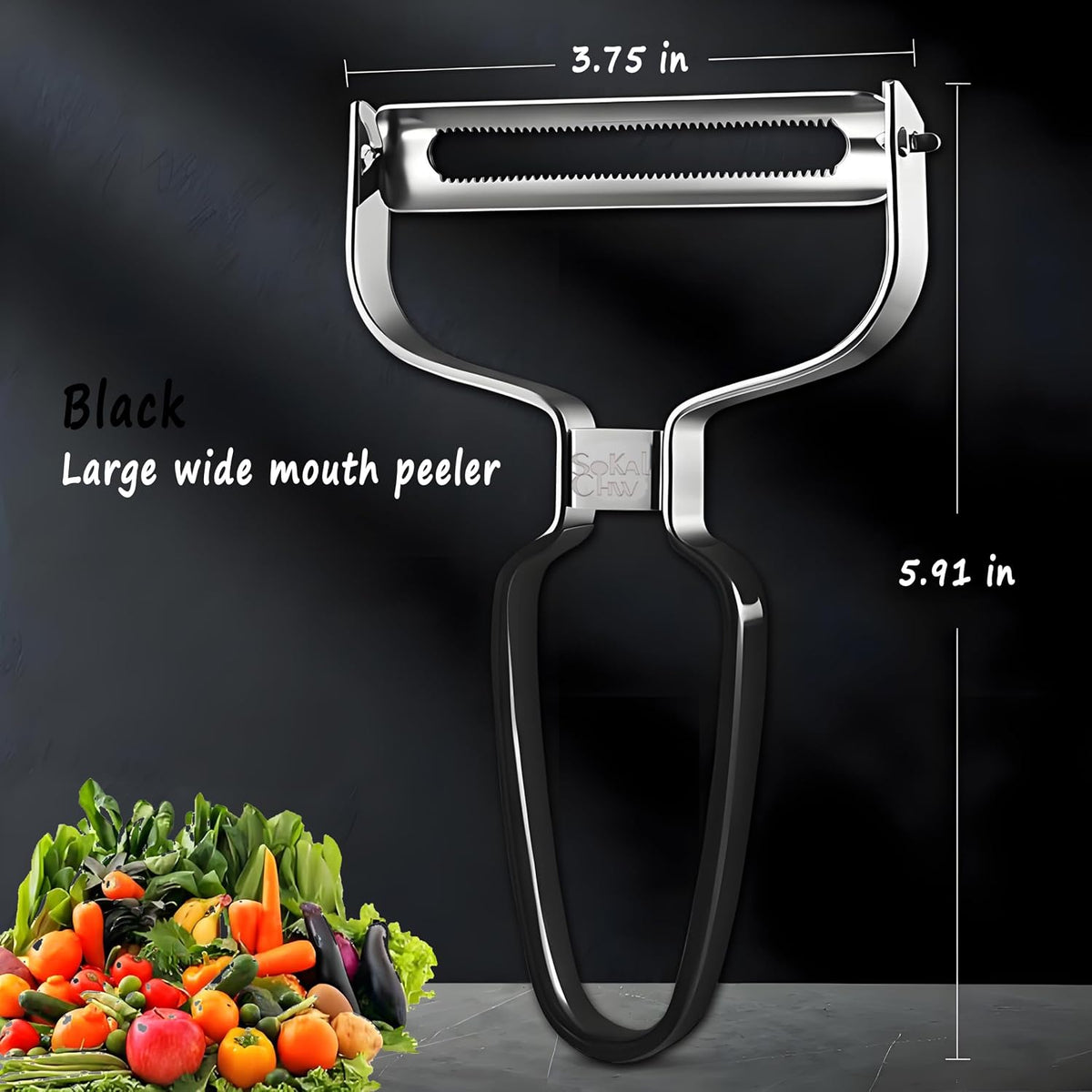 Larger Wide Mouth Kitchen Vegetable Peelers Cabbage Peeler (Serrated Y- Peeler) (Red)