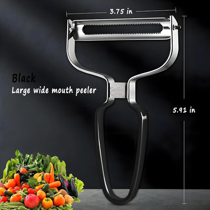 Larger Wide Mouth Kitchen Vegetable Peelers Cabbage Peeler (Serrated Y- Peeler) (Red)