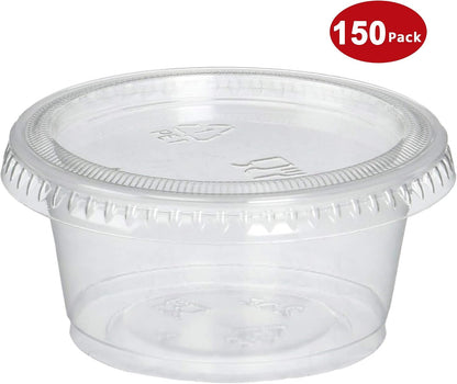 DuraHome Food Storage Containers with Lids 8oz, 16oz, 32oz Freezer Deli Cups Combo Pack, 44 Sets BPA-Free Leakproof Round Clear Takeout Container Meal Prep Microwavable, Airtight Lids (Mixed Sizes)