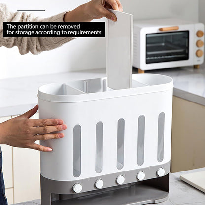 Dry Food Dispenser Wall mounted 5 Grid Cereal Dispenser Storage Rice Dispenser with Measuring Cup Individual Containers and Removable Walls for Rice, Beans, Beads Kitchen