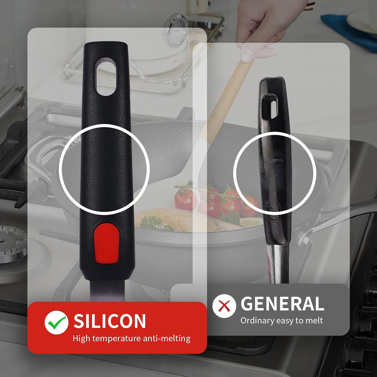 Silicone Spatula Turner Set Large And Thin Flipper Spatulas Heat Resistant 600 ° F Slotted Flexible Turner Cooking Utensils For Nonstick Cookware Egg,Pancake,Fish,Omelette,Hamburger (3 Pack)