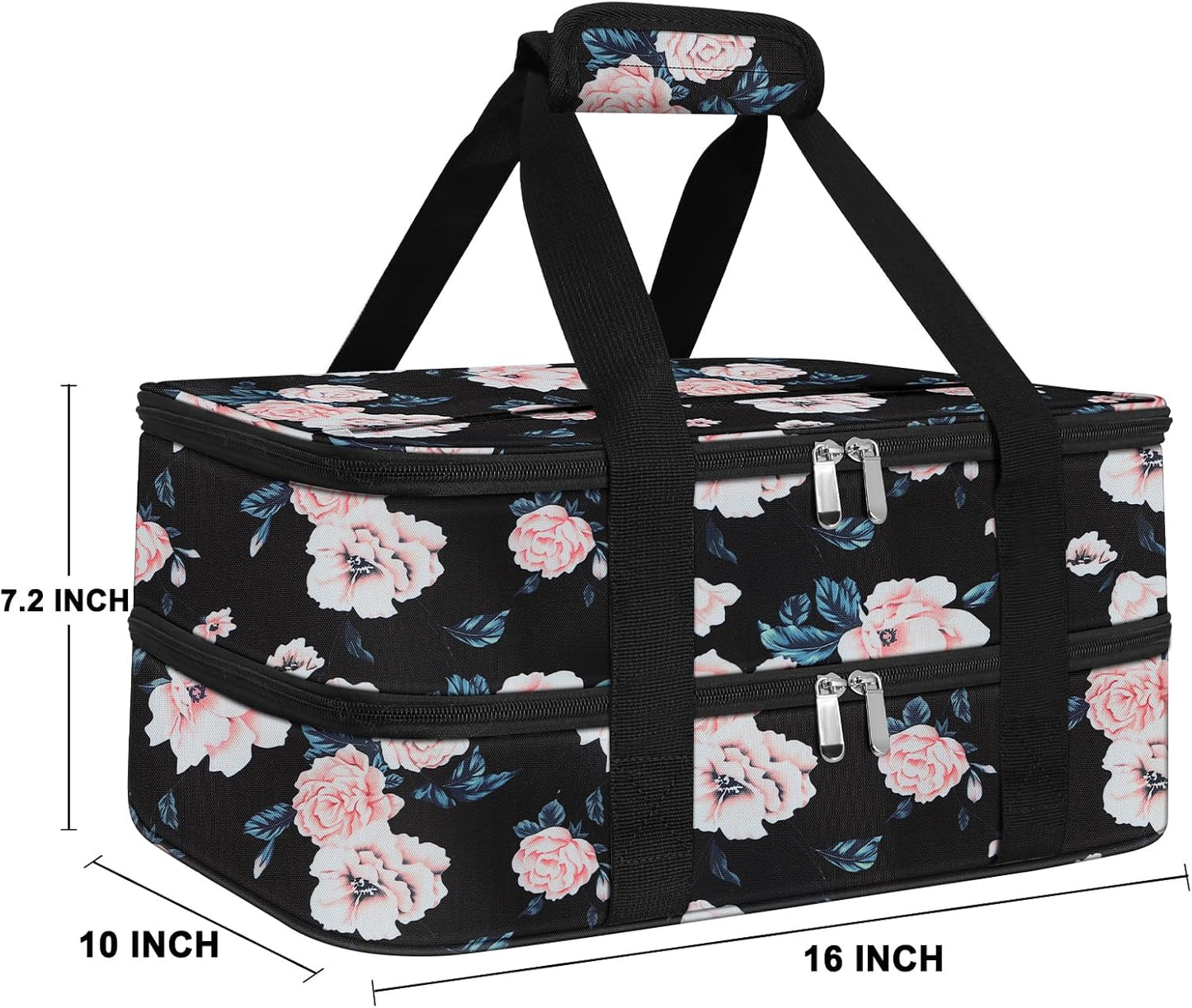 esouler Insulated Casserole Carrier - Casserole Carriers for Hot or Cold Food - Lasagna Lugger Dish Carrier, Thermal Lunch Bag for Potluck Parties, Picnic, Travel, Fits 9" x 13" Baking Dish, Grey