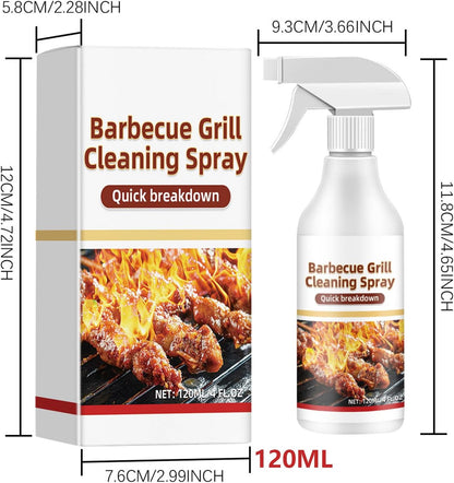 Oven And Grill Cleaner Spray 120ml, No-Stick Barbecue Grill Cleaning Spray, BBQ Grills Grime Remover For Safely Cleans Burnt Food And Grease
