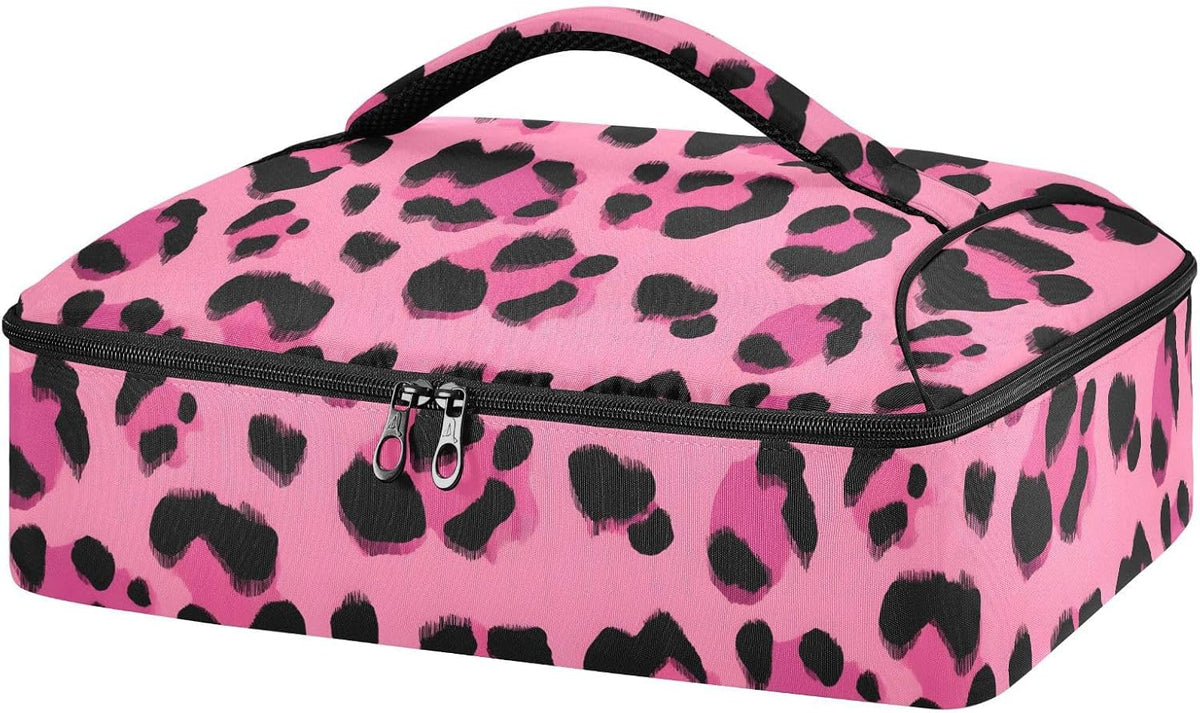 Casserole Carrier Insulated Floral Pink Flower Dish 9x13 with Lid Party Travel Warmer Bag for Hot or Cold Food Lasagna Pizza Holder Tote - Colors B