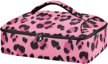 Casserole Carrier Insulated Floral Pink Flower Dish 9x13 with Lid Party Travel Warmer Bag for Hot or Cold Food Lasagna Pizza Holder Tote - Colors B