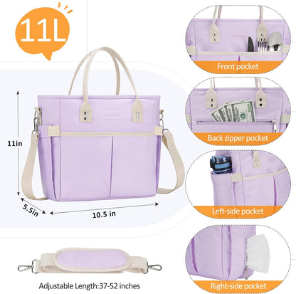 MAXTOP Lunch Bag Women for Work Insulated Thermal Lunch Box for Men with Wide-Open Pocket Reusable Leakproof Cooler Bags with Removable Shoulder Strap for Teacher Nurse Office Picnic Travel Black